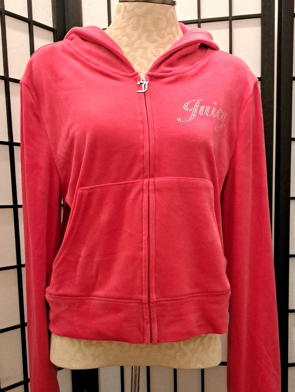 JUICY COUTURE OG Big Bling Velour Hoodie size M